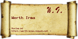 Werth Irma névjegykártya